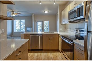 Kitchen with wooden cabinetry